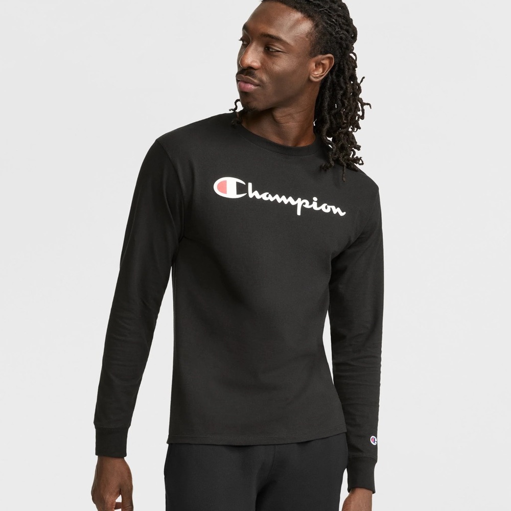 Champion Unisex Black Long Sleeve